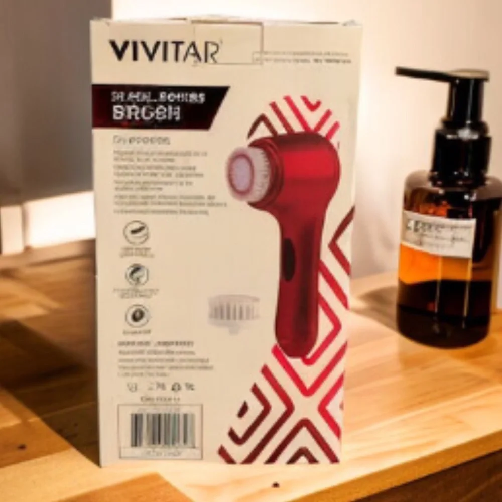 Vivitar Battery Operates Facial Power Brush in Metallic Red